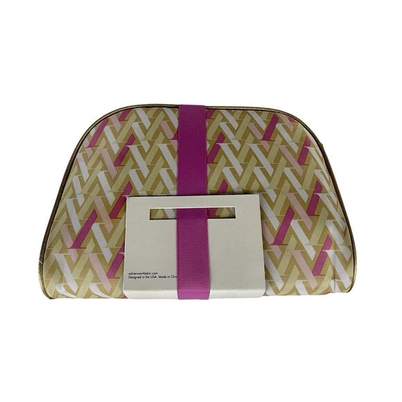 NEW Adrienne Vittadini Travel Cosmetic Bag Trio Pink Beige Bows Design - Picture 5 of 11